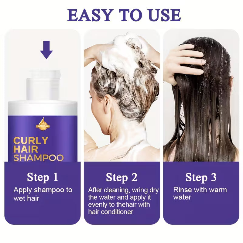 Curly Hair Shampoo and Conditioner Set with Jojoba Oil and Vitamin E