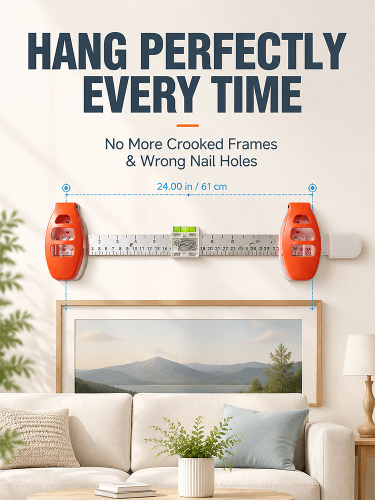 Frame, picture frame hanging balance scale