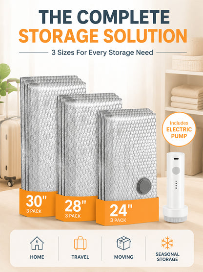 Essential for travel and home storage, vacuum storage bags
