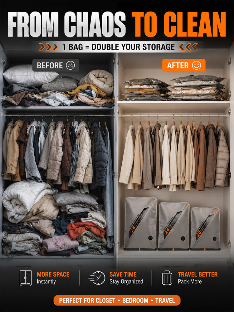 Essential for travel families - travel vacuum storage bag