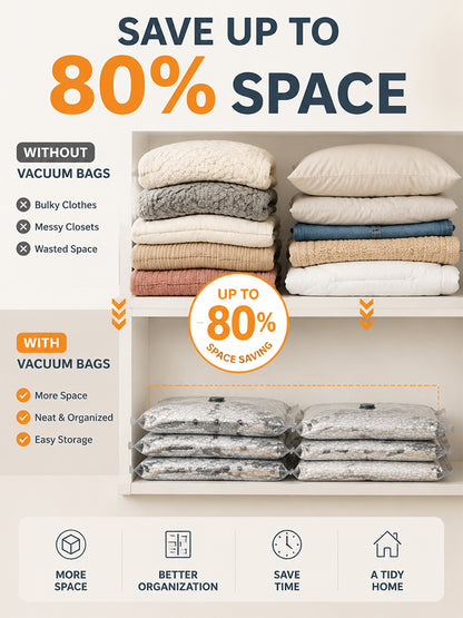 Essential for travel and home storage, vacuum storage bags