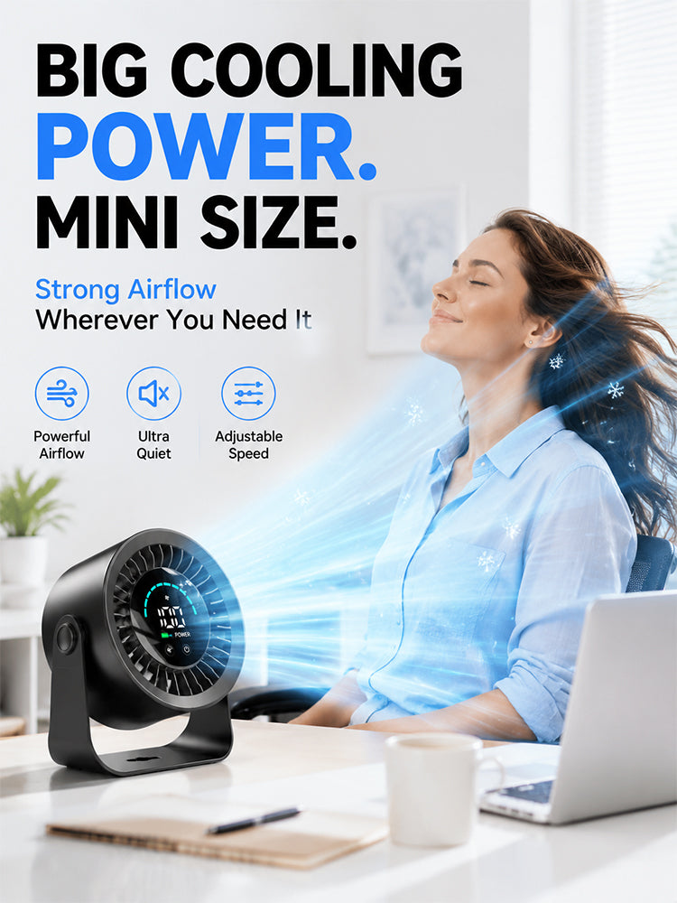 Strong wind force, desktop convenient fan