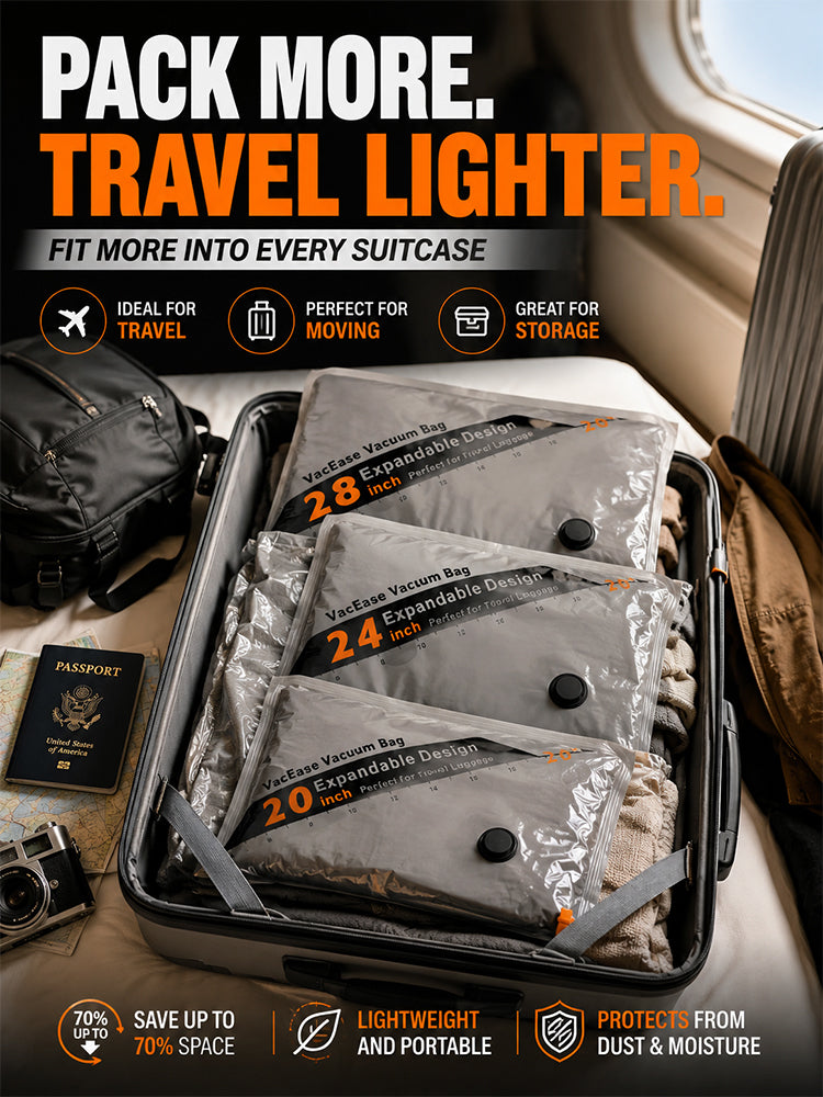 Essential for travel families - travel vacuum storage bag