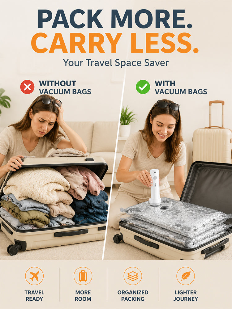 Essential for travel and home storage, vacuum storage bags