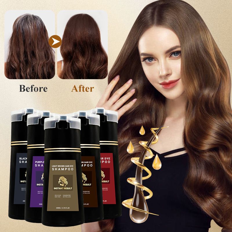 🔥50%OFF🔥Instant Result Hair Dye Shampoo🌿 | 10-Second Application | Vegan & Ammonia-Free