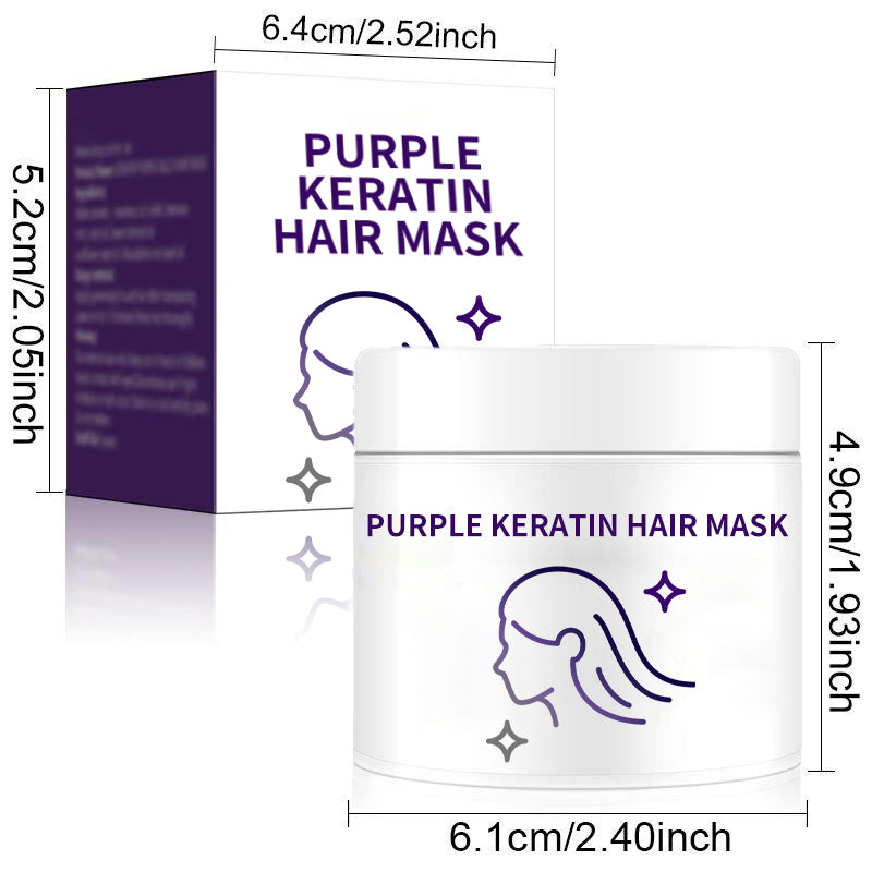 💜BUY 3 GET 2 FREE✨Purple Keratin Hair Mask - Intense Repair for Curly or Color-Treated Hair, Restores Shine & Softness in 3 Mins🌿🧴